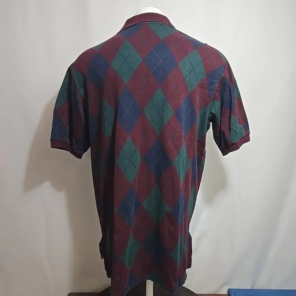 Vintage Polo Ralph Lauren Polo Shirt Mens Size XL Argyle Diamond Made in USA